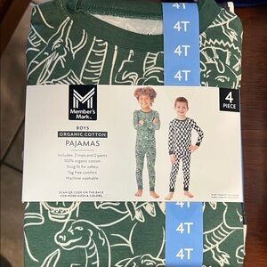 Boys' Green Organic Cotton Pajama Set - 4T